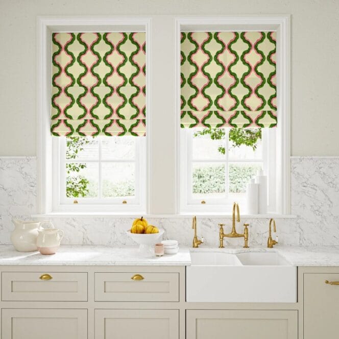 Linwood Ruffled Tahiti Roman Blind
