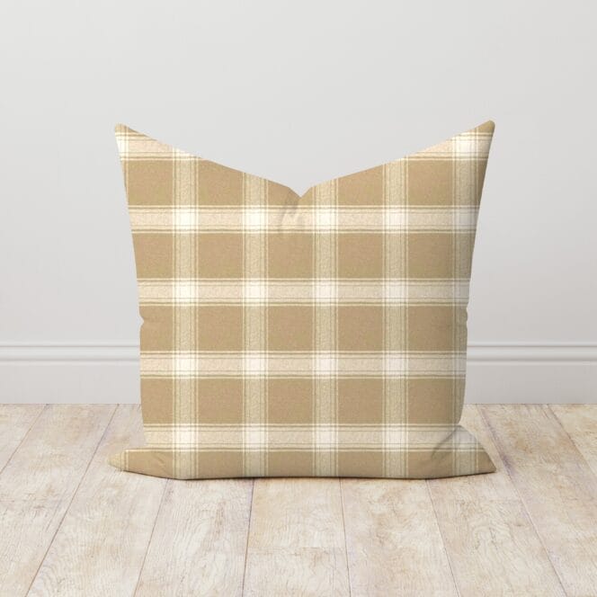 Ralph Lauren Doublebrook Plaid Camel Cushion