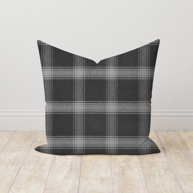 Ralph Lauren Doublebrook Plaid Charcoal Cushion