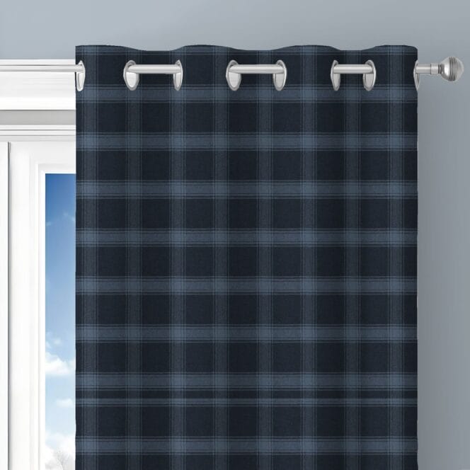 Ralph Lauren Doublebrook Plaid Midnight Curtains