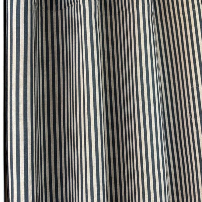 Sewing House Claremont Stripe Indigo Curtains