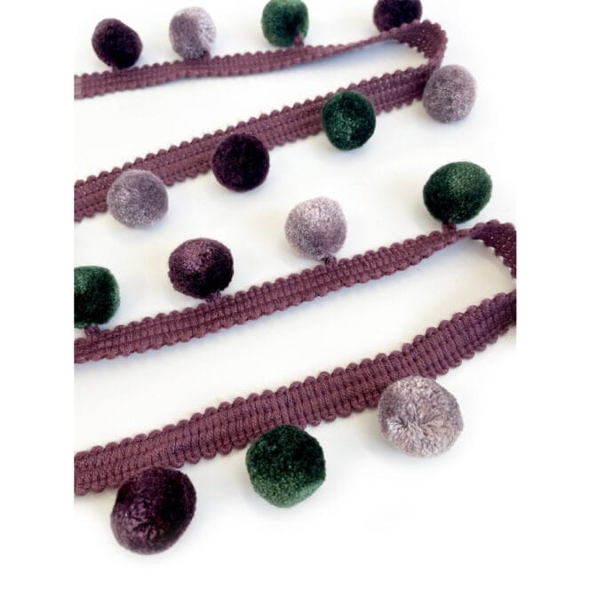 Laura Ashley Awren Berry Pom Pom Trim