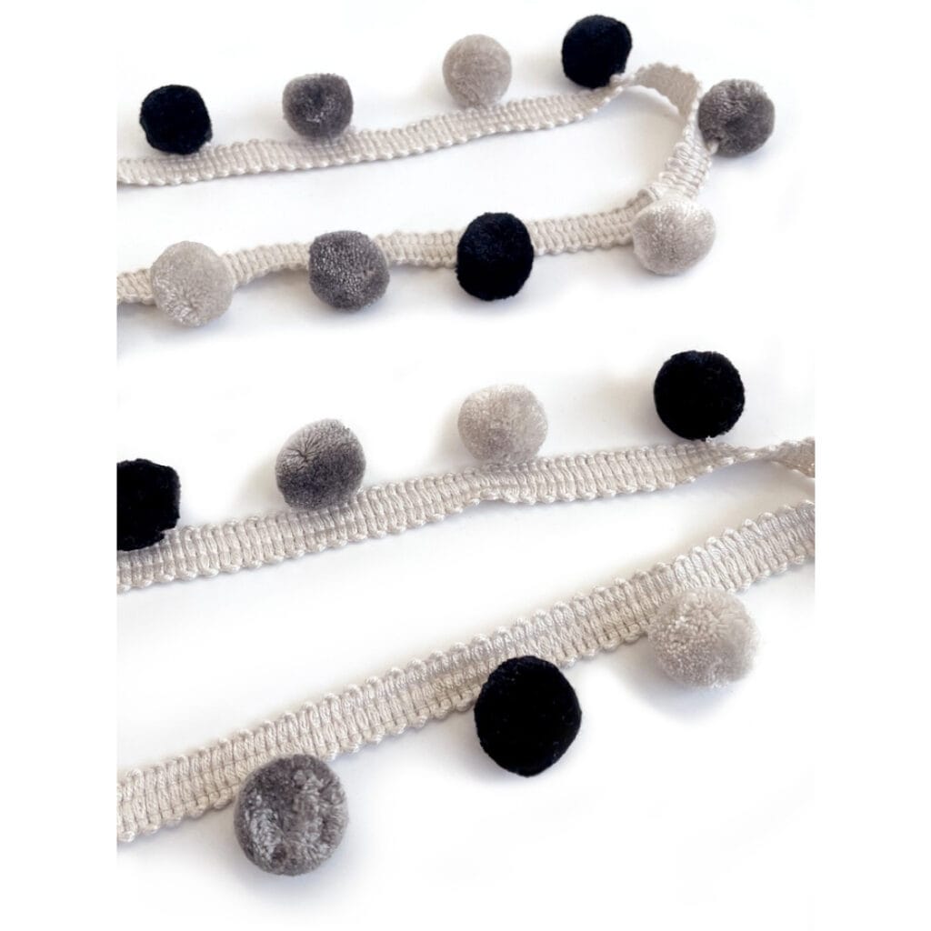 Laura Ashley Awren Dove Grey Pom Pom Trim