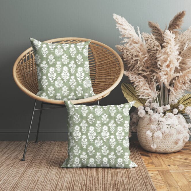 Warwick Rosalee Celadon Cushion