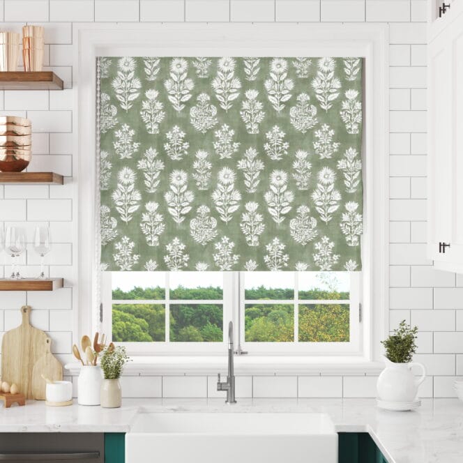 Warwick Rosalee Celadon Roman Blind