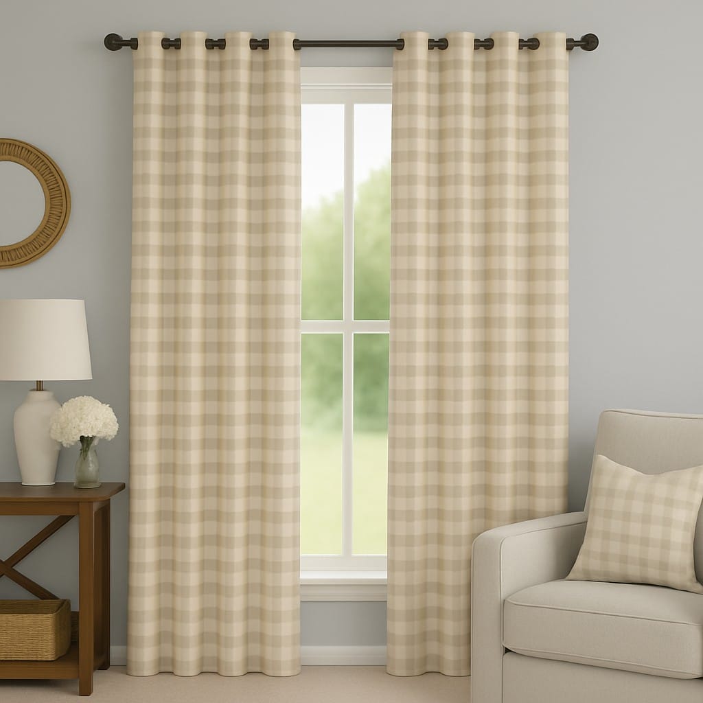 Ian Mankin Suffolk Check Cream Curtains Ian Mankin Suffolk Check Cream Curtains