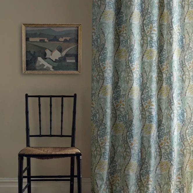 Morris & Co Cornflower Lemon Sage Curtains