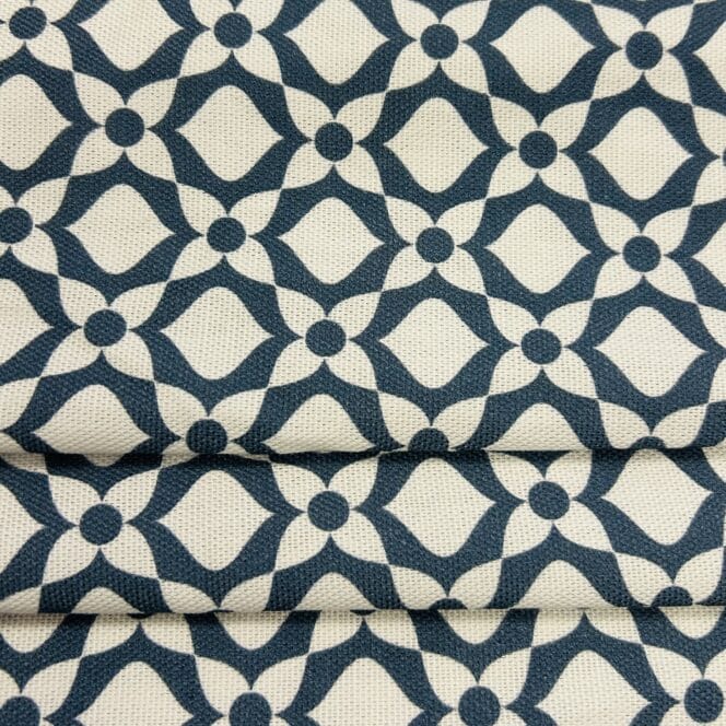 Sewing House Trellis Indigo Roman Blind