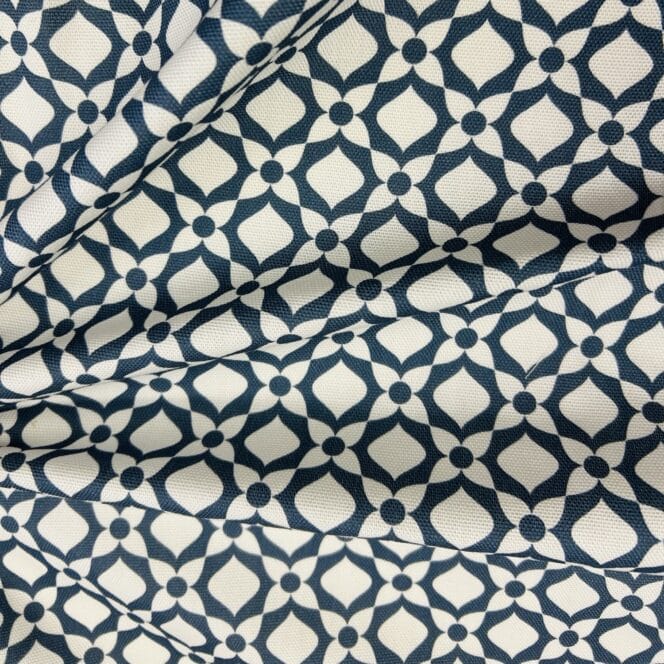 Sewing House Ticking Trellis Indigo Curtains
