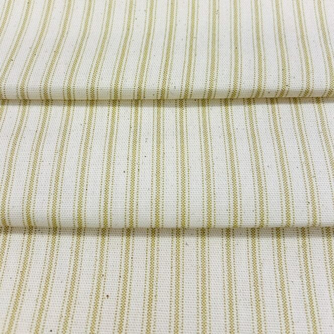 Sewing House Ticking Stripe Soft Gold Roman Blind