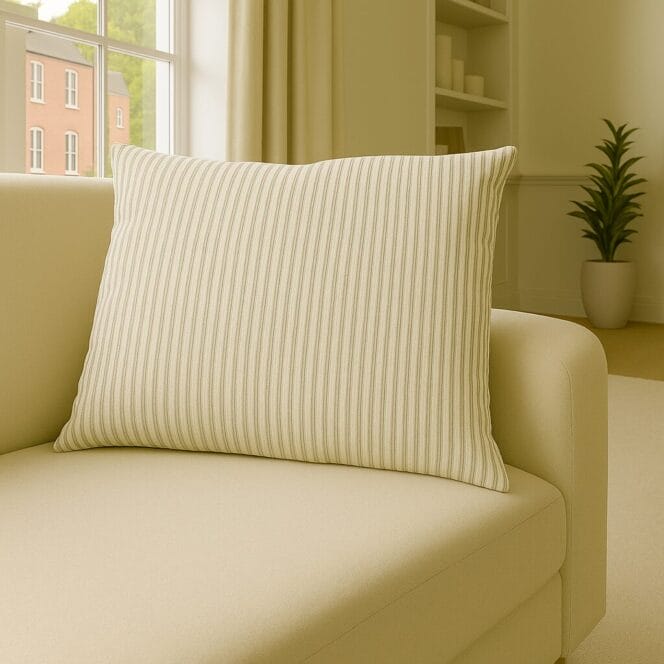 Ian Mankin Skinny Ticking Stripe Flax Cushion