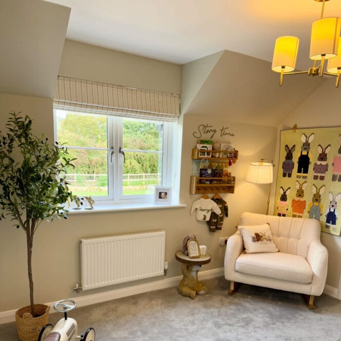 Peony and Sage Napoli Stripe Just Green Roman Blind