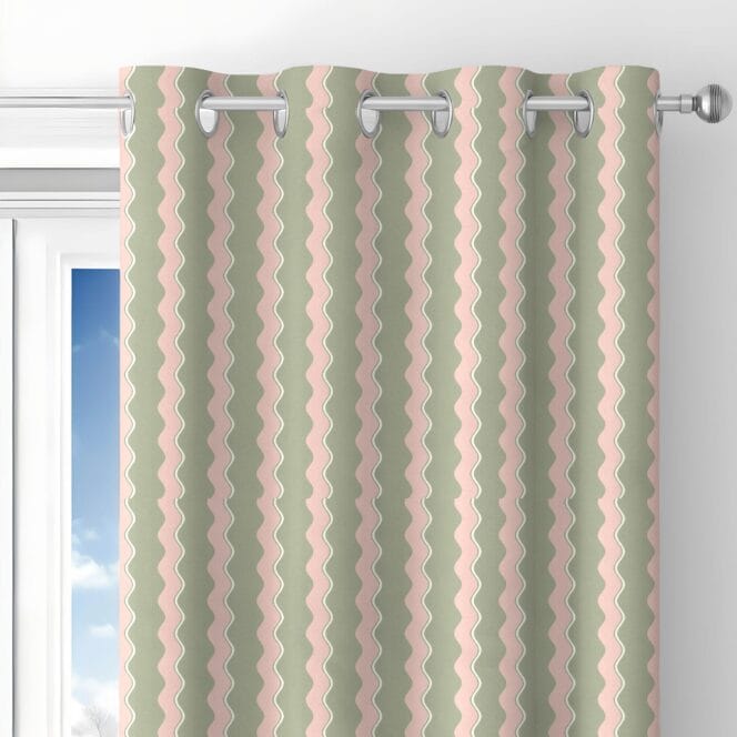 Woodchip & Magnolia Cari Wave Bracken Linen Curtains
