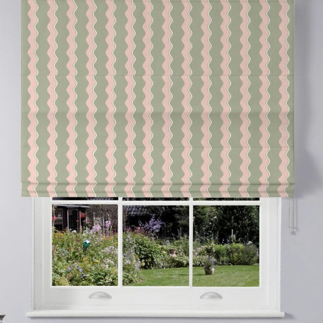 Woodchip & Magnolia Cari Wave Bracken Linen Roman Blind