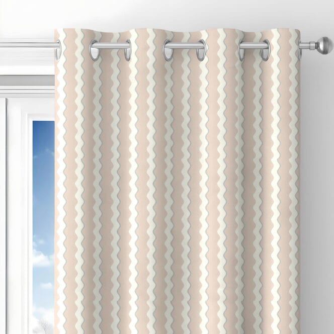 Woodchip & Magnolia Cari Wave Sand Linen Curtains