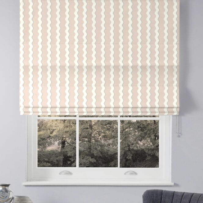 Woodchip & Magnolia Cari Wave Sand Linen Roman Blind