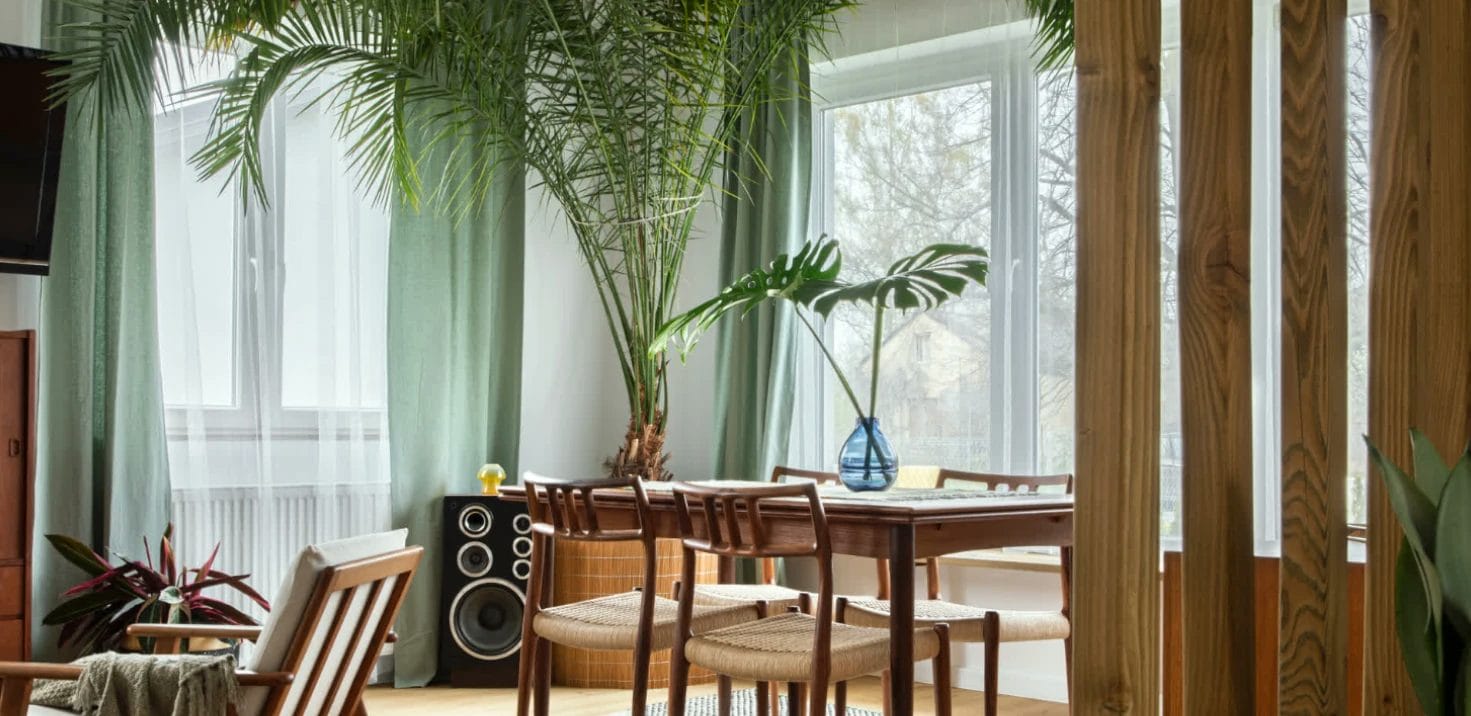 made to measure curtains in a dining room