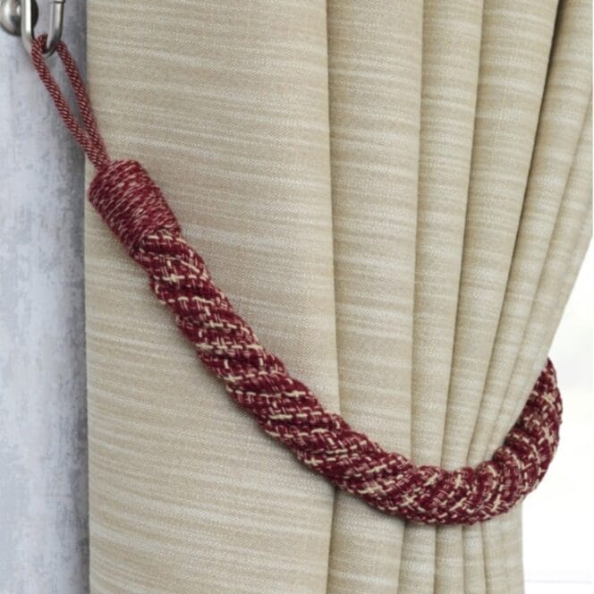 Laura Ashley Felton Rope Cranberry Tiebacks