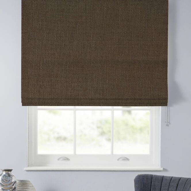 Rustic Oak Roman Blind