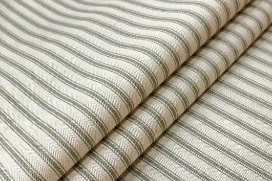 Product Spotlight: Ian Mankin Skinny Ticking Stripe Sage Roman Blind