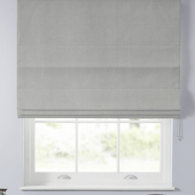 Velour Silver Roman Blind