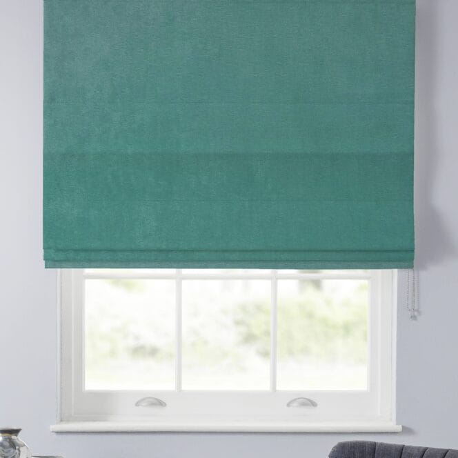 Velour Teal Roman Blind
