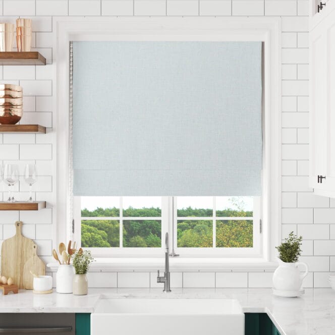 Sewing House Polly Powder Blue Roman Blind