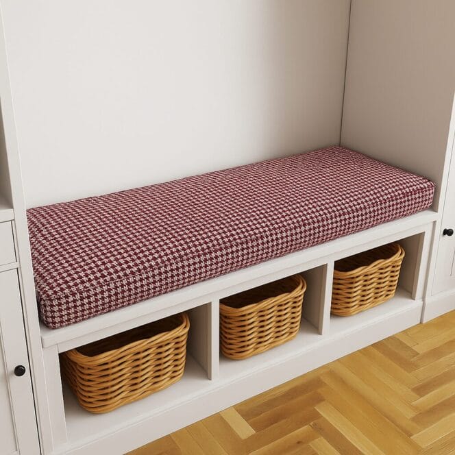 Houndstooth Garnet Bench Seat Cushion