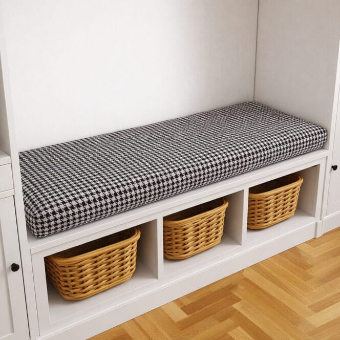 Houndstooth Noir Bench Seat Cushion