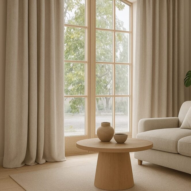 Peony & Sage Brushed Linen Vanilla Pod Curtains