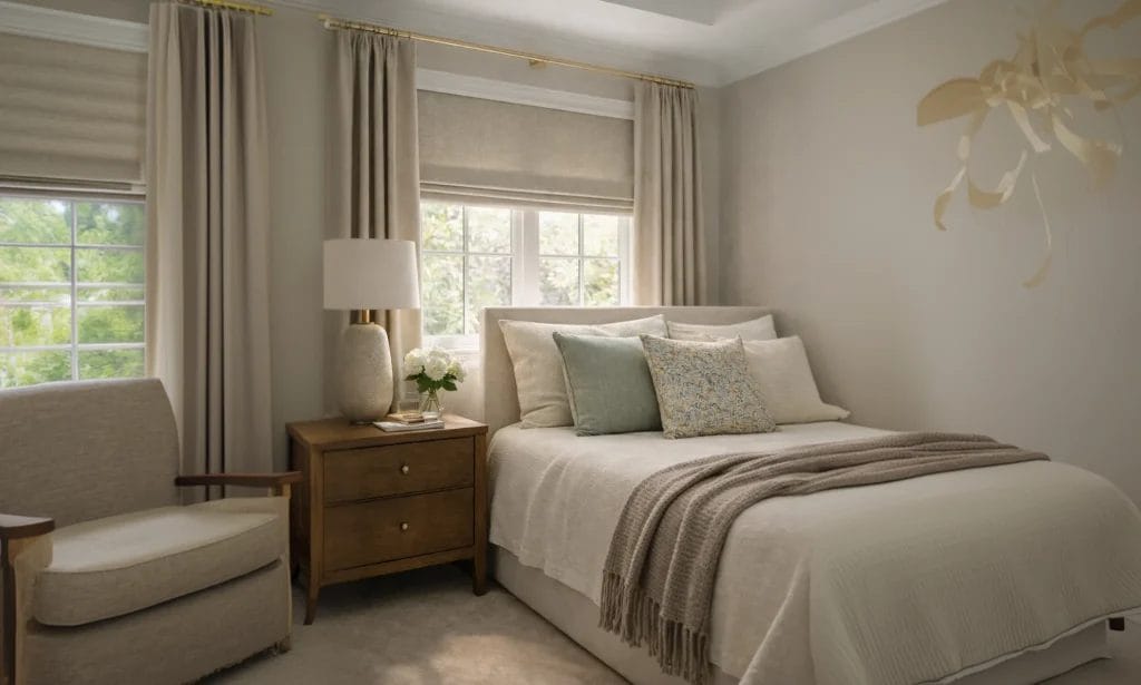 Bedroom with thermal blinds