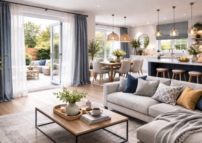 Airy Window Treatments for Open Plan Spaces