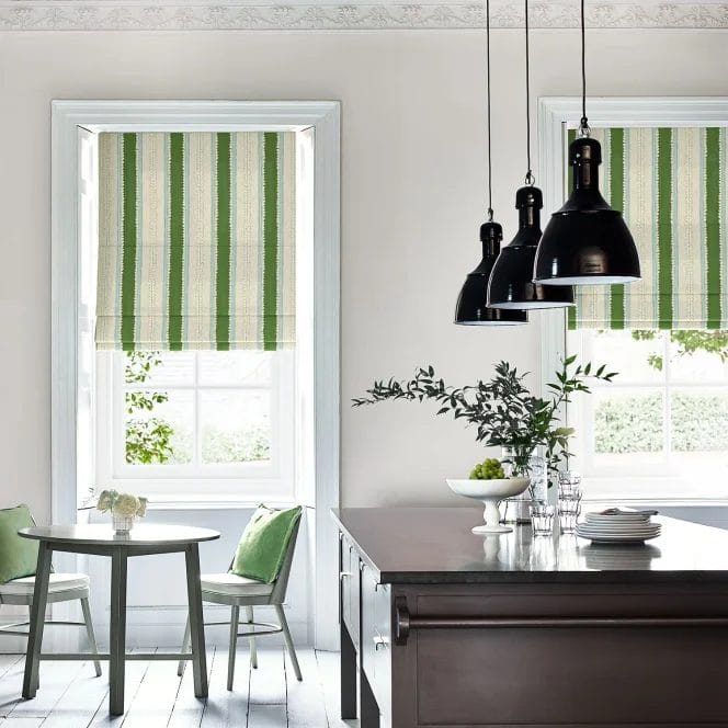 Linwood Dimity Bowling Green Roman Blind