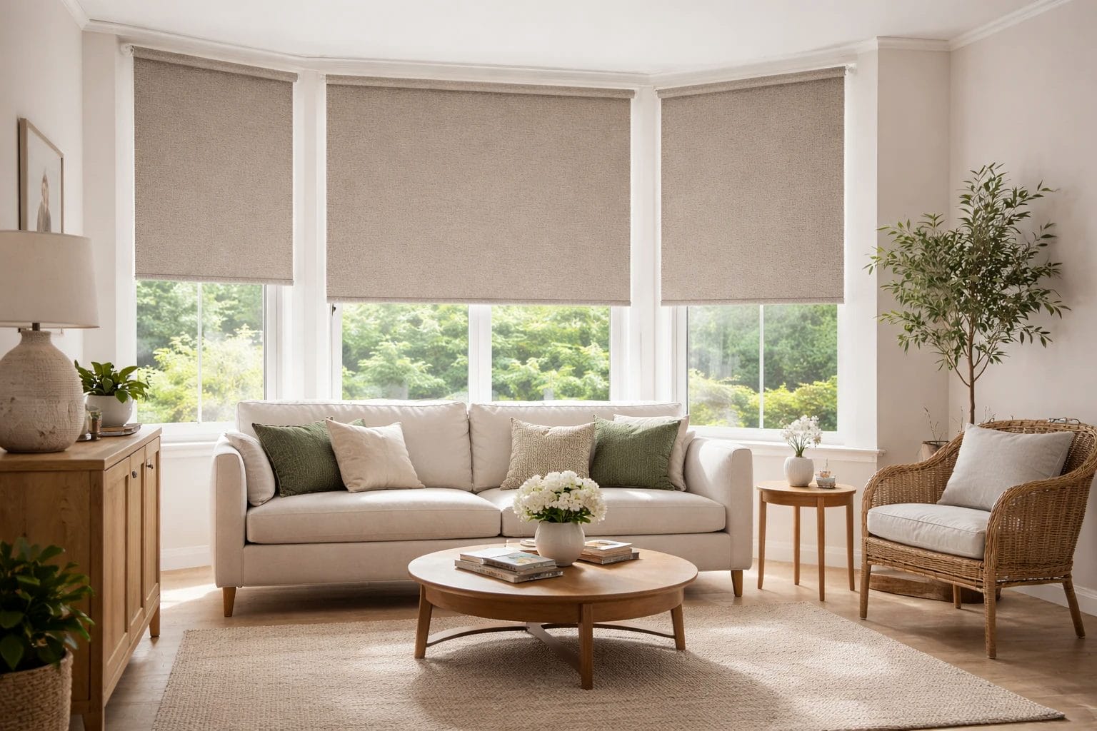 Roller Blinds in a living room