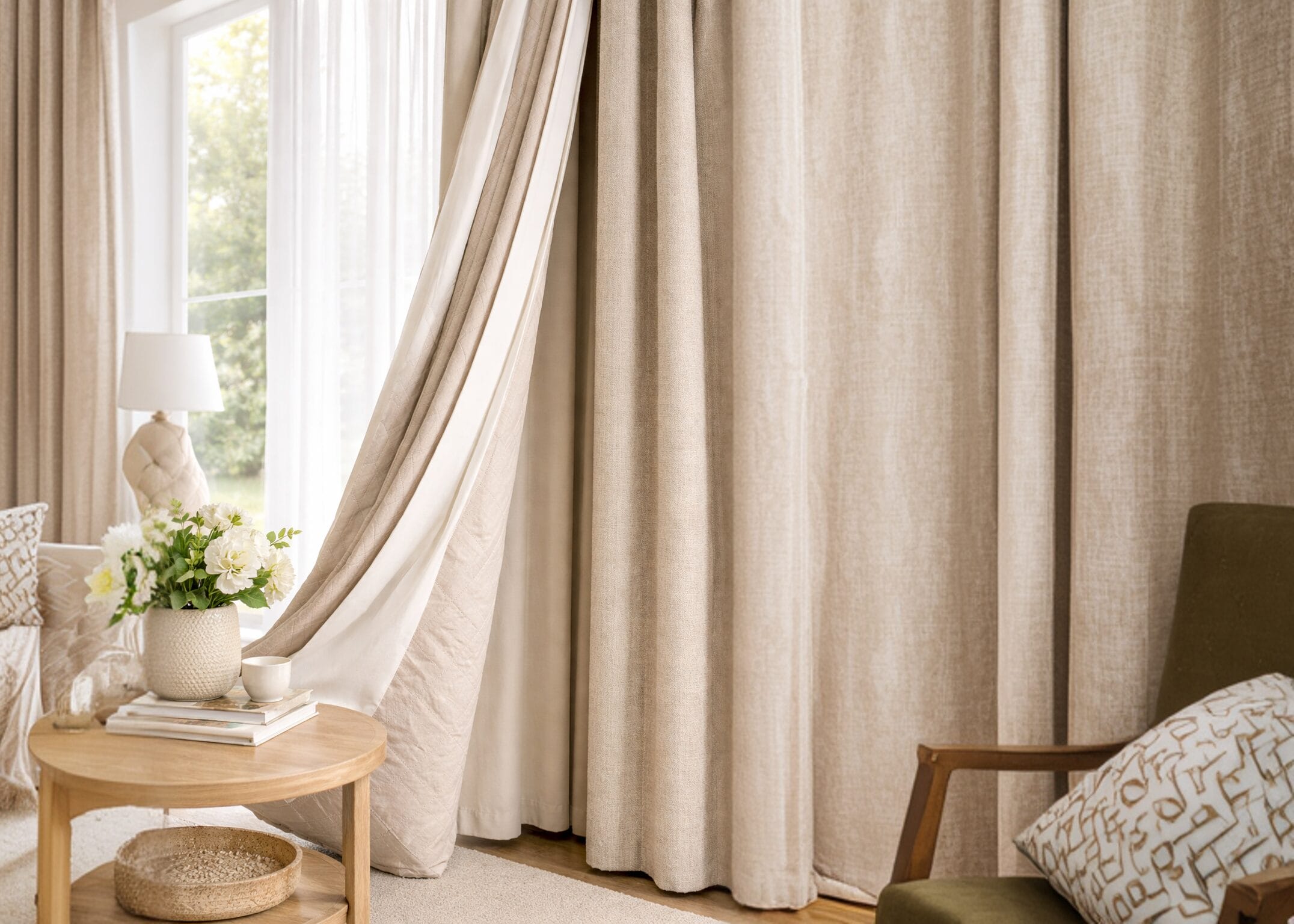 Serene living room with natural light