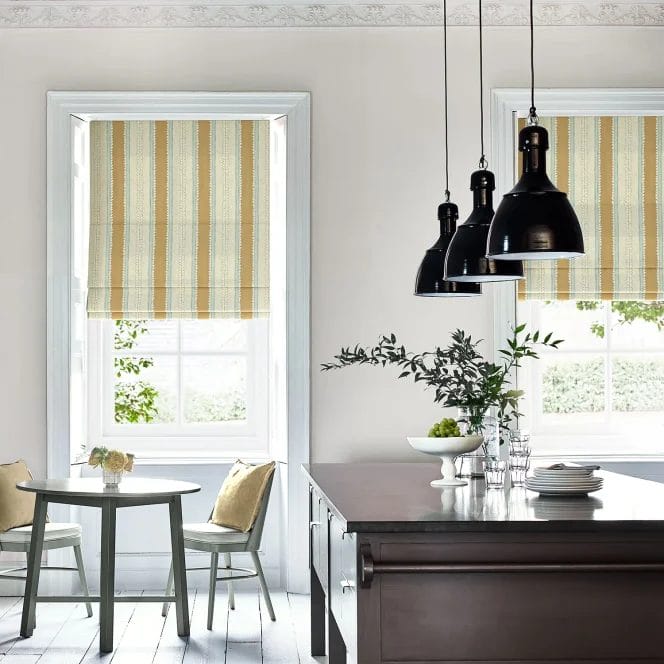 Linwood Dimity Biscuit Roman Blind