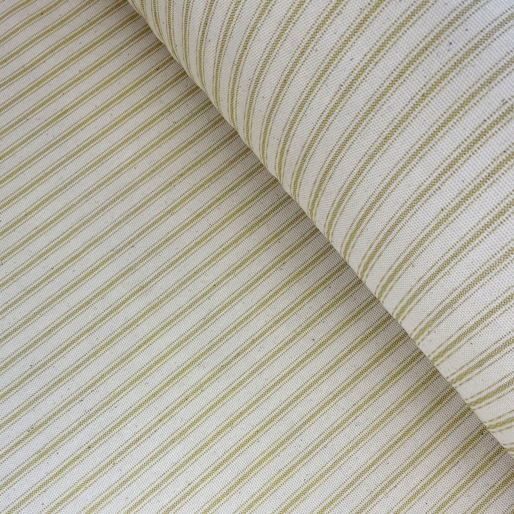 Sewing House Ticking Stripe Soft Gold Fabric Sewing House Ticking Stripe Soft Gold Fabric